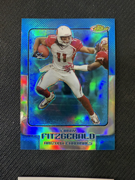 #71 Larry Fitzgerald 2007 Finest SN #/299 Arizona Cardinals Blue Refractors