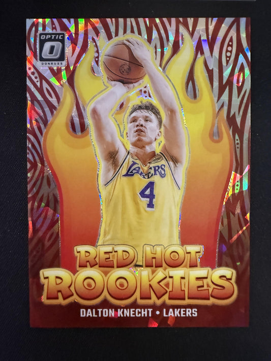 #10 Dalton Knecht 2024-25 Donruss Optic /25 Lakers Red Hot Rookies Cracked Ice