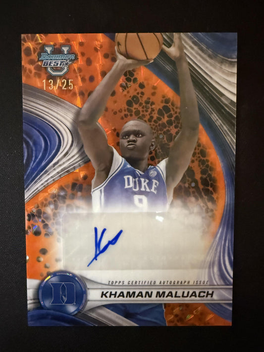 #B24-KM KHAMAN MALUACH 2025 BOWMAN BEST U BEST OF 2024 AUTOGRAPH ORANGE /25
