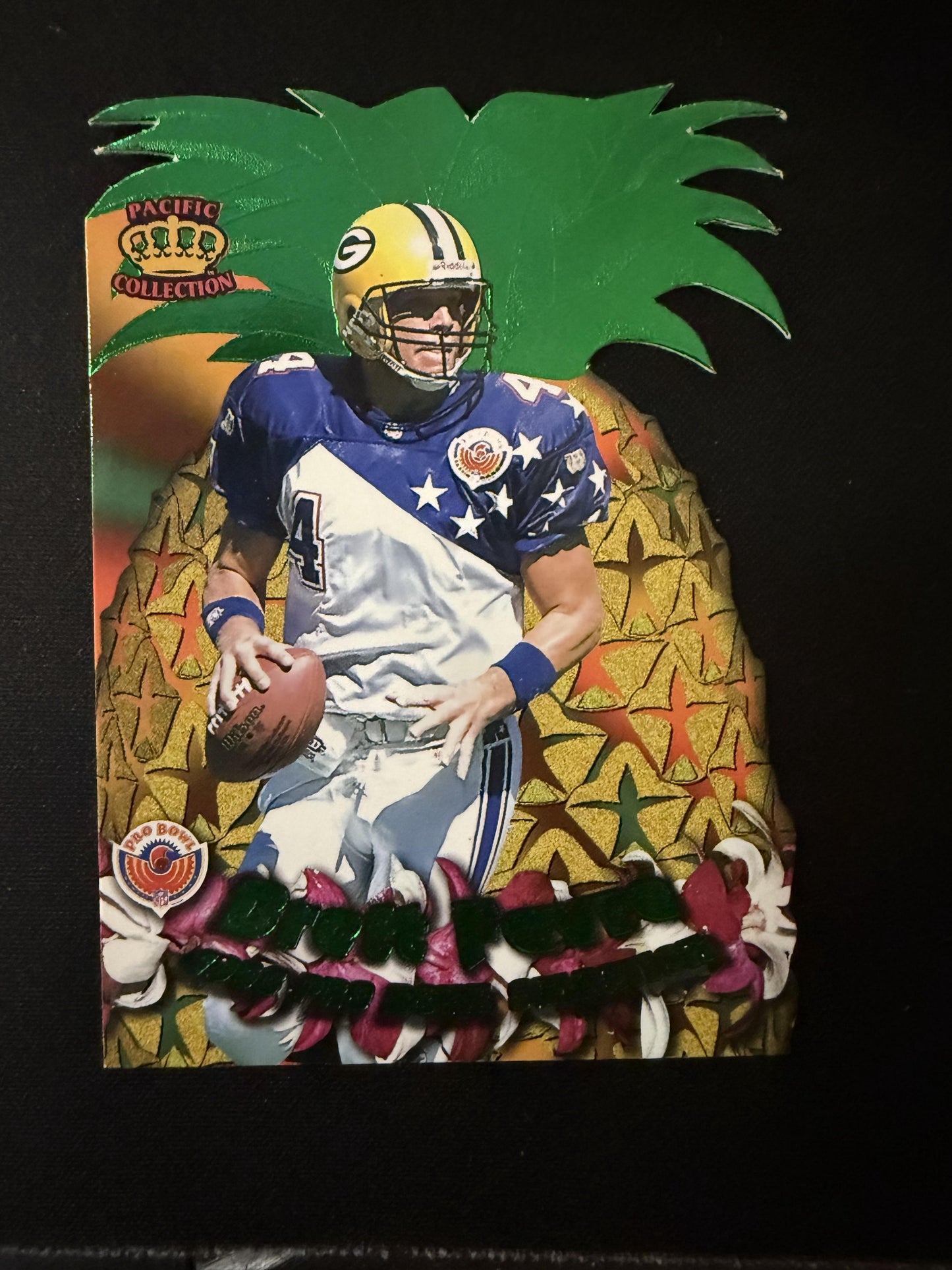 #PB-4 Brett Favre 1996 Pacific Crown Royale Green Bay Packers Pro Bowl Die Cut