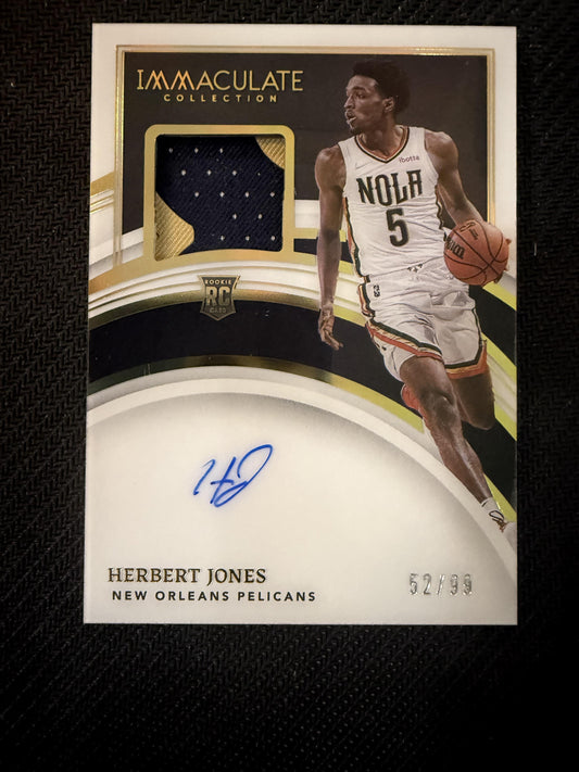 #126 Herbert Jones 2021-22 Panini Immaculate Collection Auto /99 Pelicans