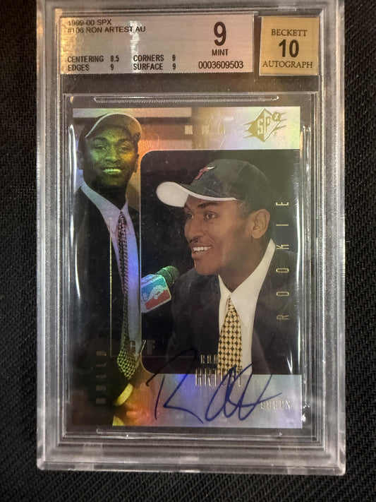 #106 Ron Artest 1999-00 SPx Auto /2500 Bulls