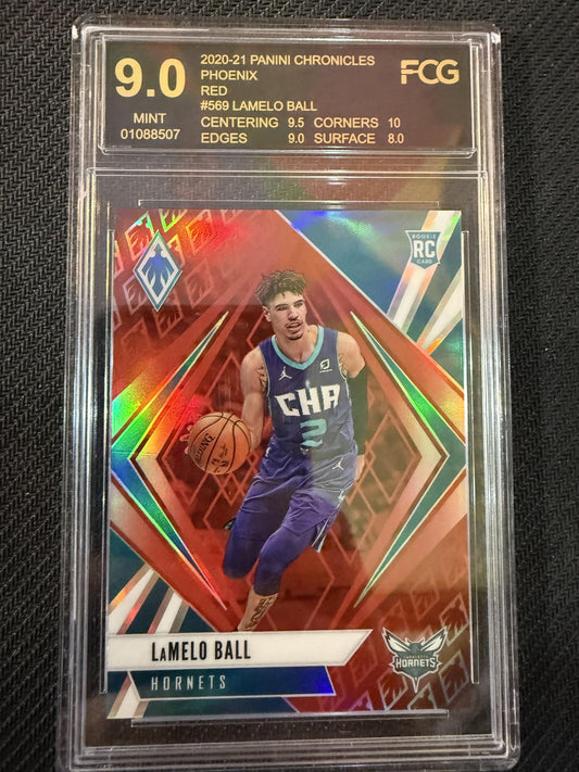 #569 LaMelo Ball 2020-21 Panini Chronicles SN,RC Rookie #/149 Hornets Red