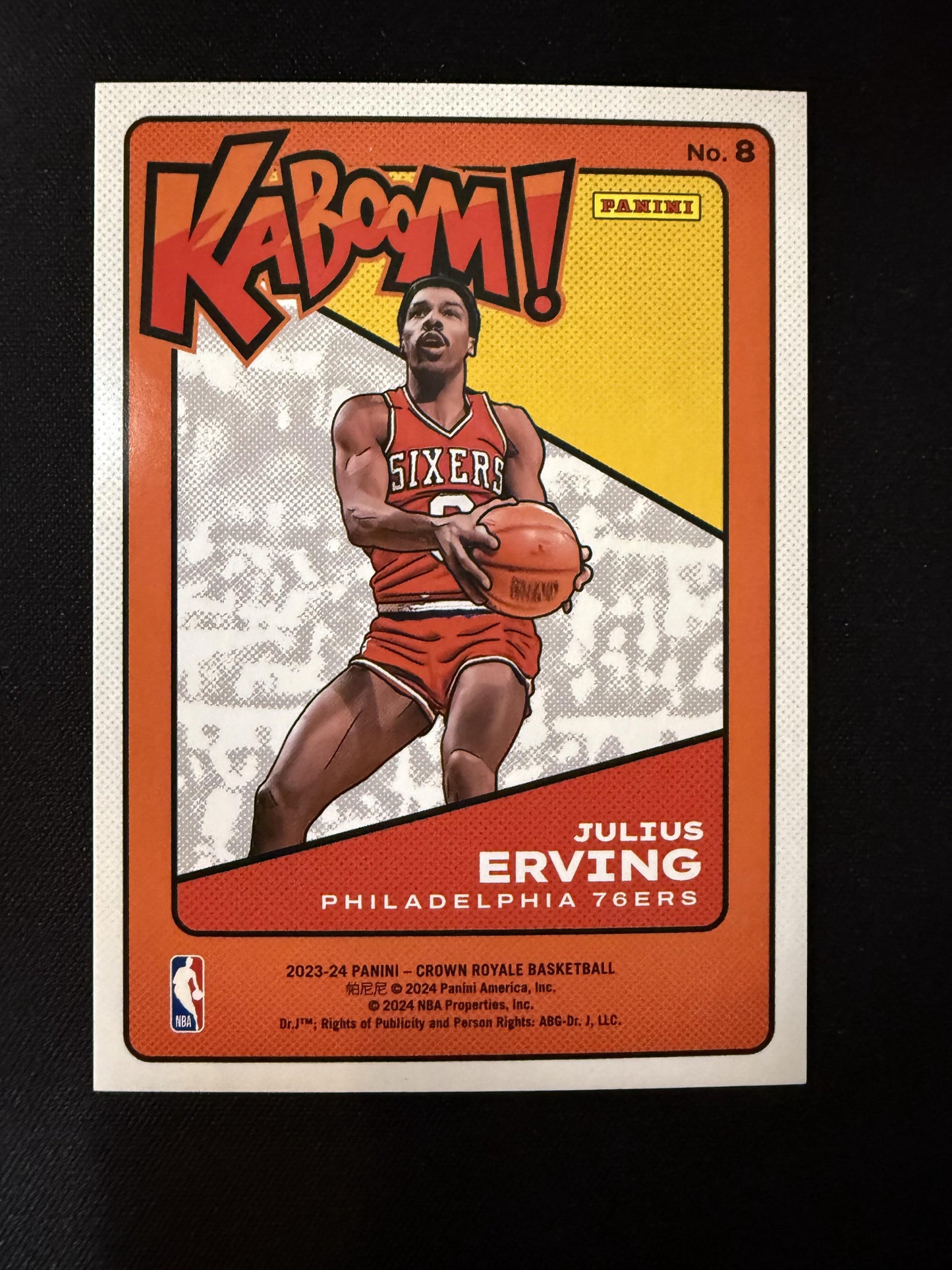 #8 Julius Erving 2023-24 Panini Crown Royale Philadelphia 76ers sports Kaboom