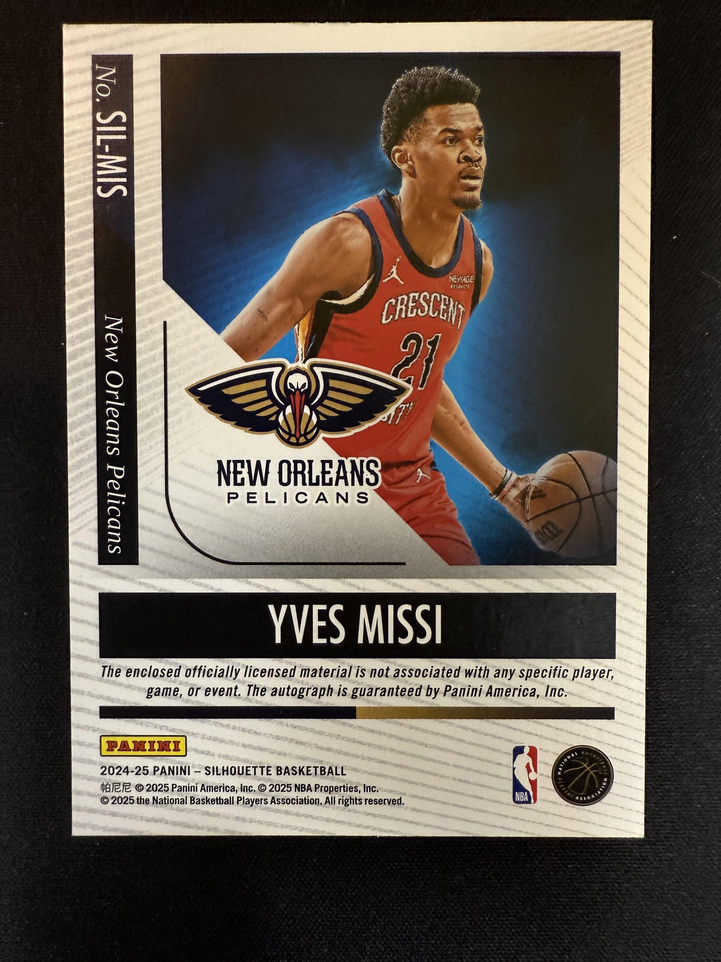 #SIL-MIS YVES MISSI 2024 PANINI SILHOUETTE  PATCH AUTOGRAPH /99