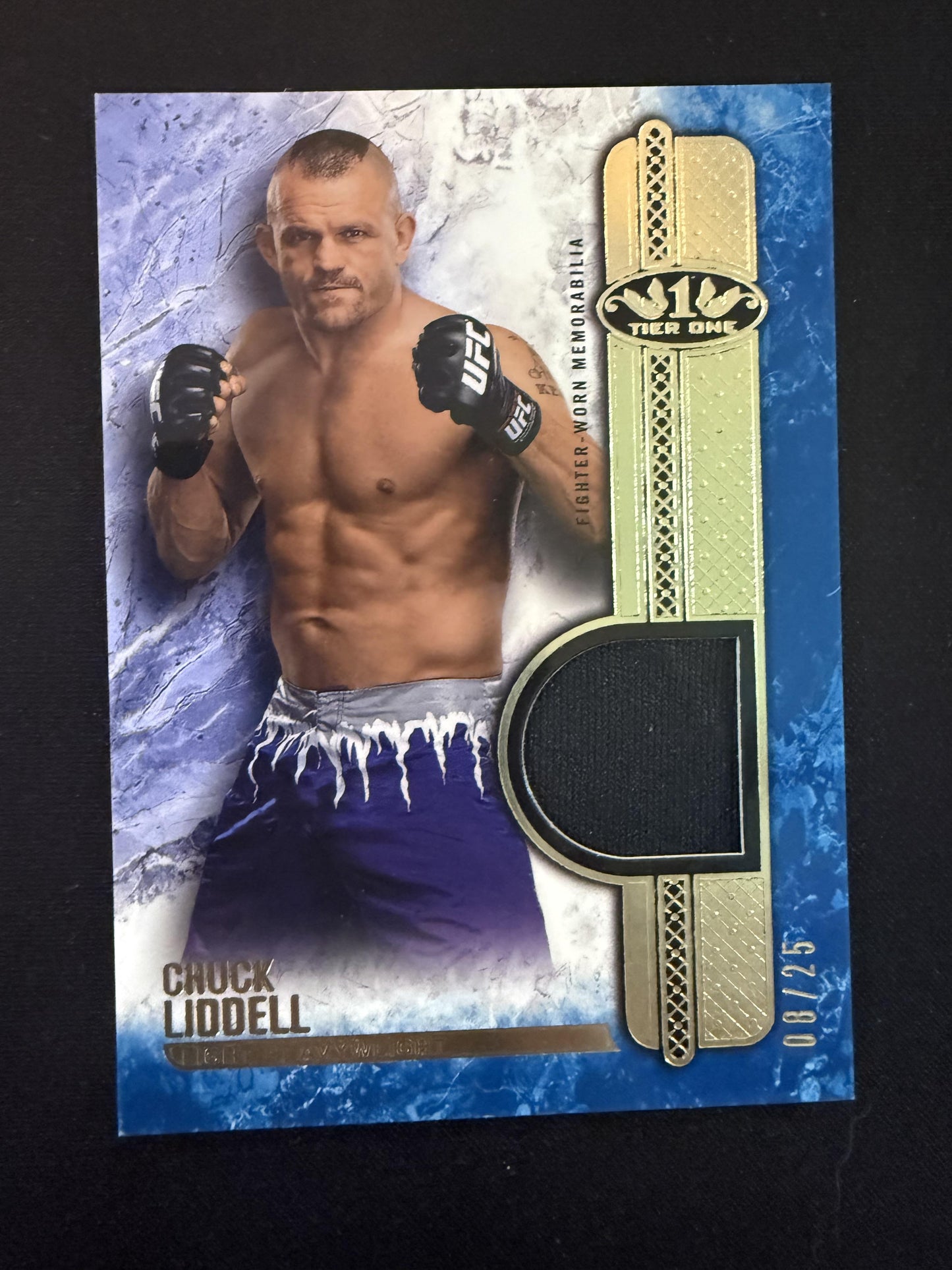#T1R-CL Chuck Liddell 2017 Topps UFC Knockout SN,MEM /25 Tier One Relics Blue
