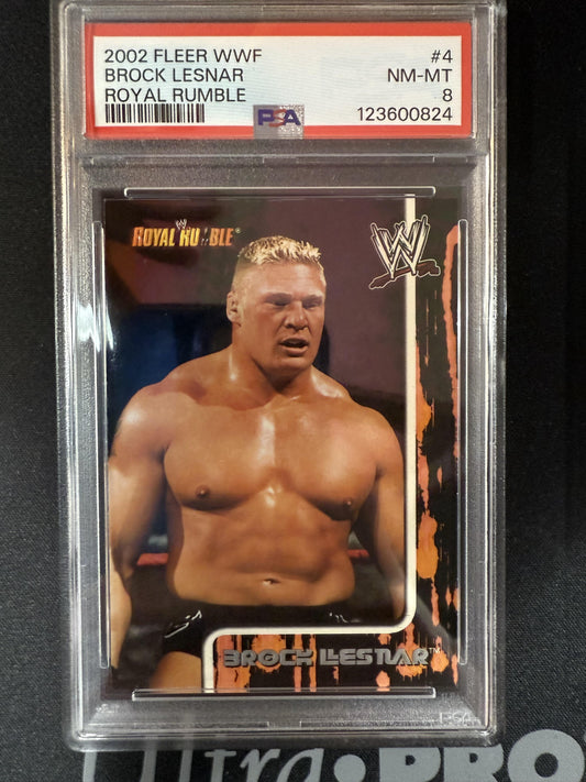 #4 Brock Lesnar 2002 Fleer WWE Royal Rumble RC Rookie sports