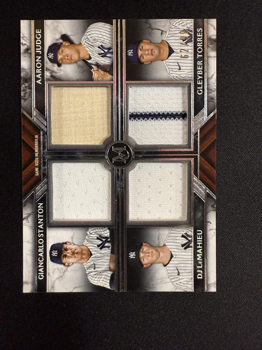 #FPR-SJLT JUDGE/STANTON/LEMAHEIU/TORRES 2022 TOPPS MUSEUM COLLECTION PATCH /99