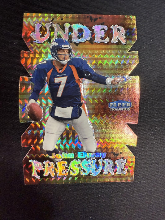 #4 UP John Elway 1999 Fleer Tradition Denver Broncos sports Under Pressure