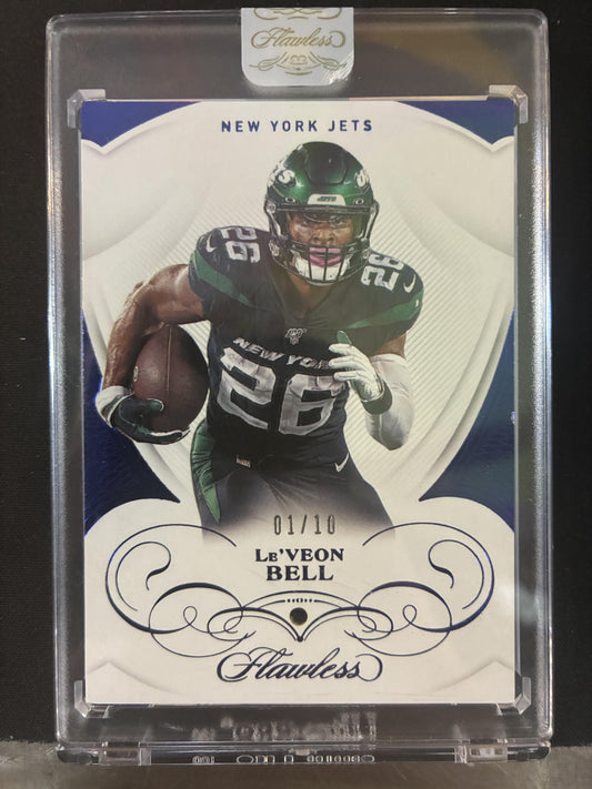 #49 Le'Veon Bell 2019 Panini Flawless SN #/10 New York Jets sports Sapphire