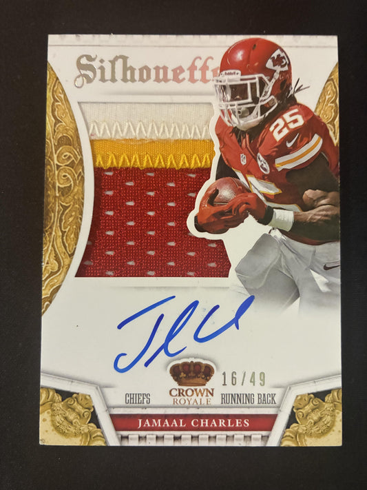 #10 Jamaal Charles 2013 Panini Crown Royale /49 Chiefs Silhouette Auto