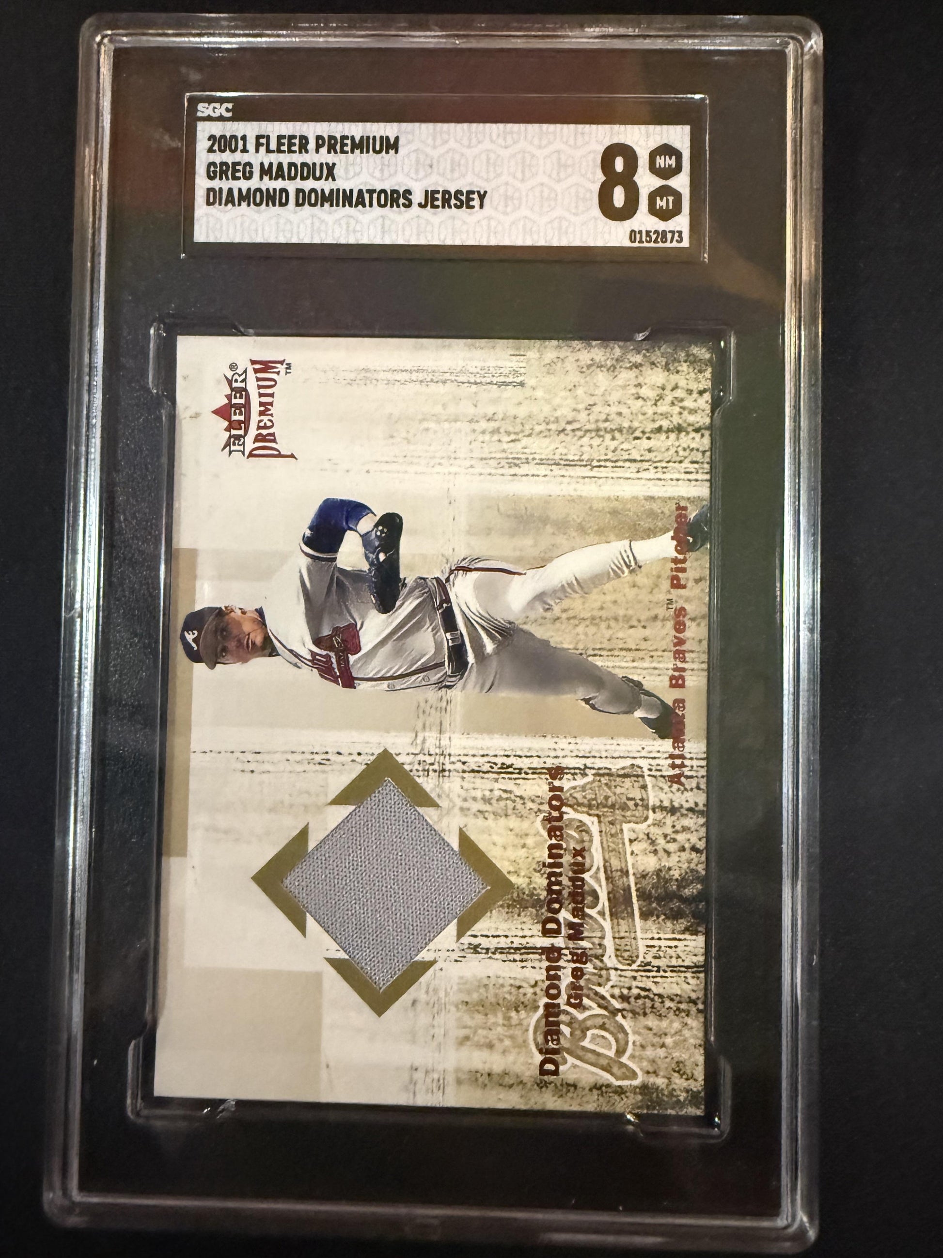 #NNO Greg Maddux 2001 Fleer Premium Braves Diamond Dominators Game Jersey
