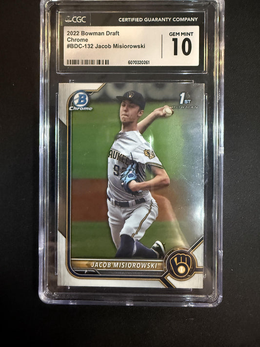#BDC-132 Jacob Misiorowski 2022 Bowman Draft Milwaukee Brewers sports Chrome