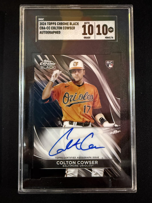 #CBA-CC Colton Cowser 2024 Topps Chrome Black AU Auto Orioles Chrome Black