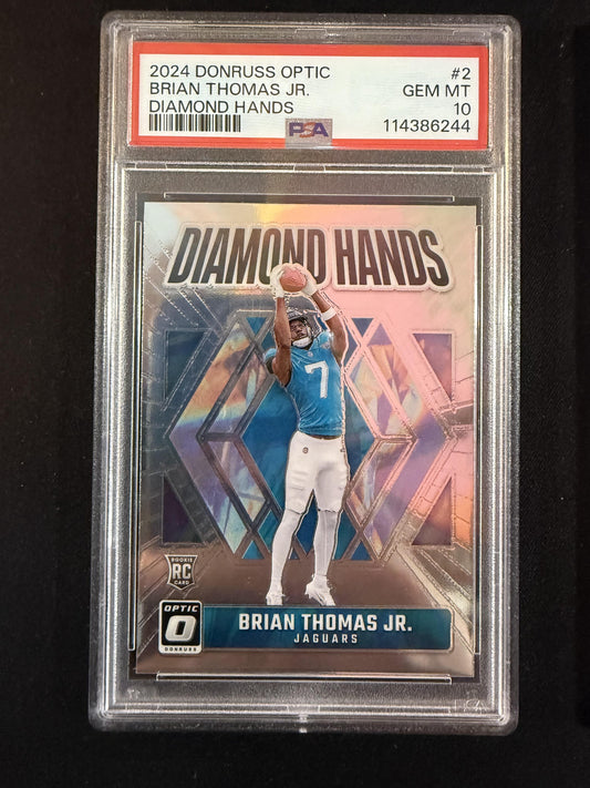 #2 Brian Thomas Jr. 2024 Donruss Optic Jacksonville Jaguars sports Diamond Hands