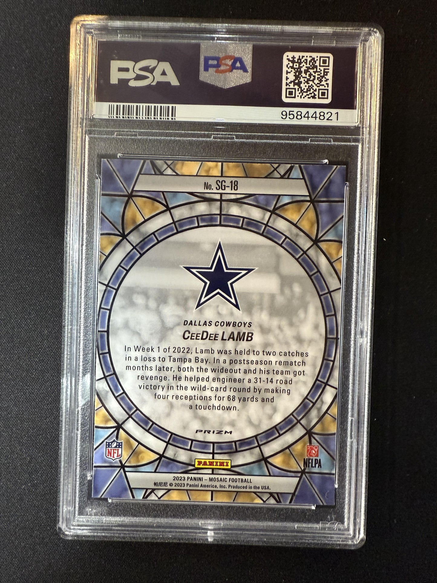 #SG-18 CeeDee Lamb 2023 Panini Mosaic Dallas Cowboys sports Stained Glass