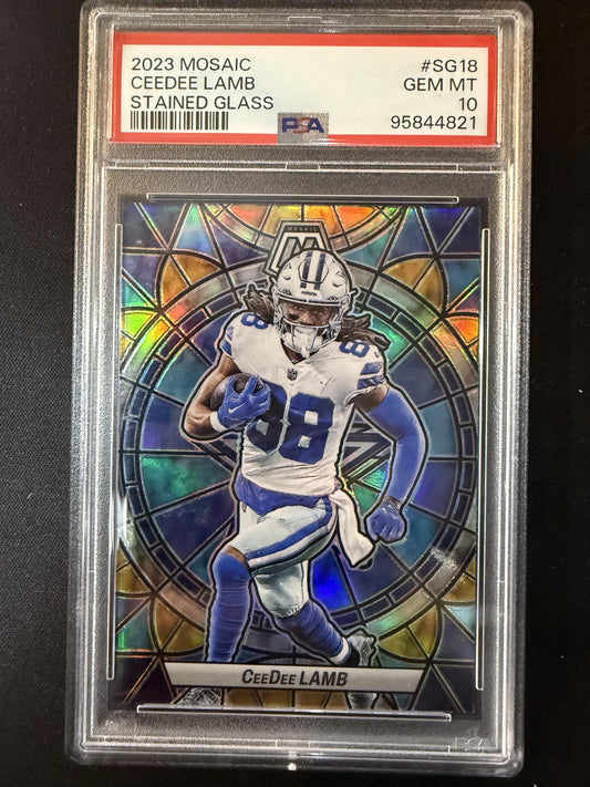 #SG-18 CeeDee Lamb 2023 Panini Mosaic Dallas Cowboys sports Stained Glass