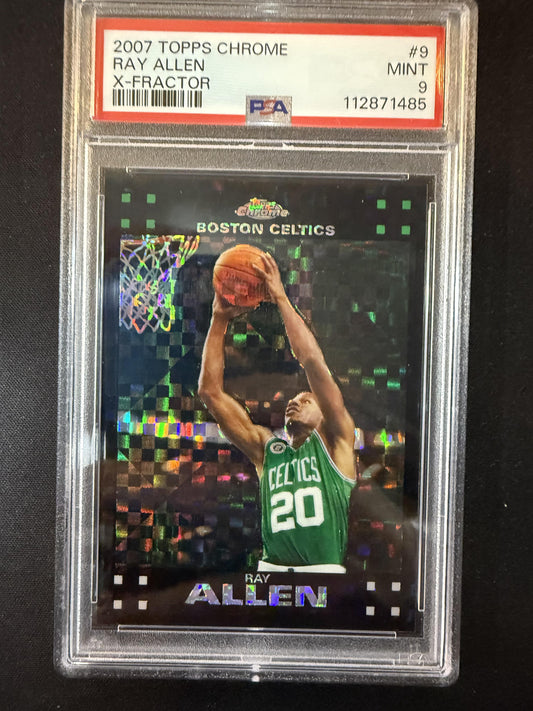 #9 Ray Allen 2007-08 Topps Chrome SN #/50 Boston Celtics sports X-Fractors