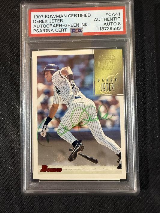 #CA41 Derek Jeter 1997 Bowman AU Auto New York Yankees Certified Auto Gold Ink