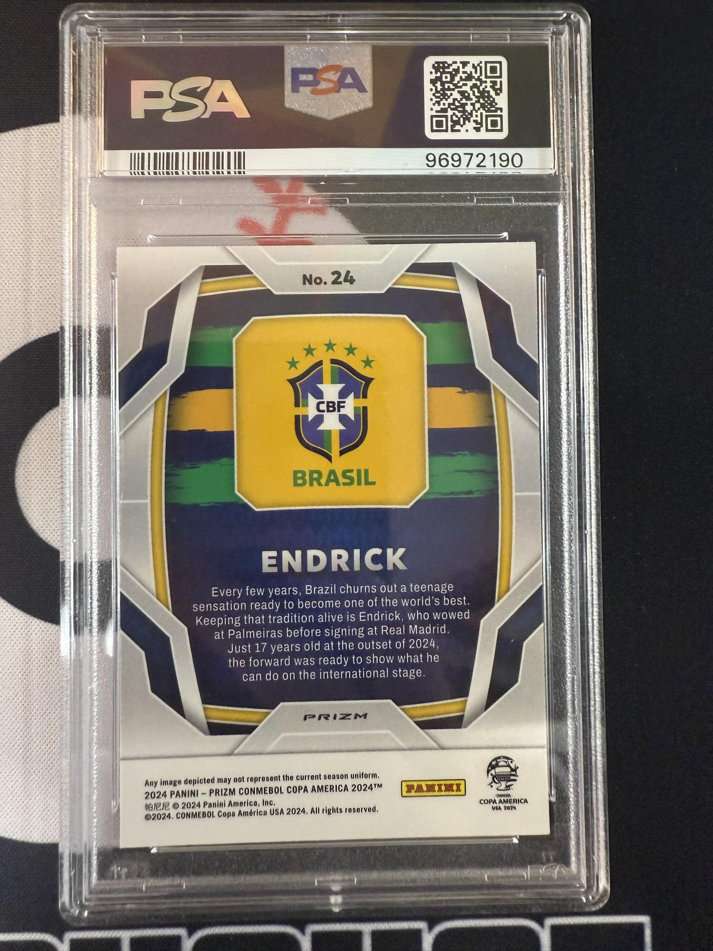 #24 Endrick 2024 Panini Prizm CONMEBOL Copa America Brazil sports Ice