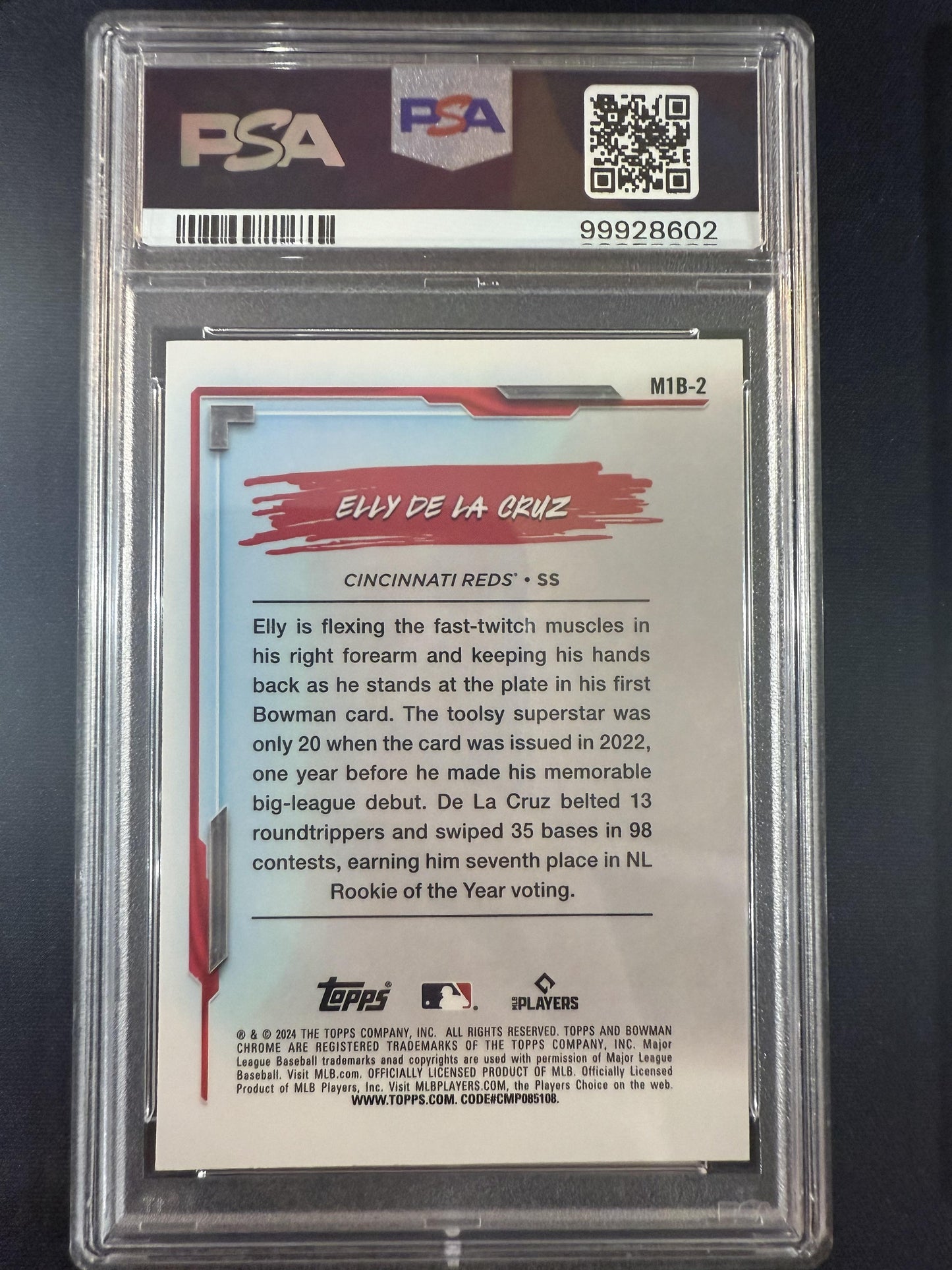 #M1B-2 Elly De La Cruz 2024 Bowman Chrome Cincinnati Reds sports My 1st Bowman