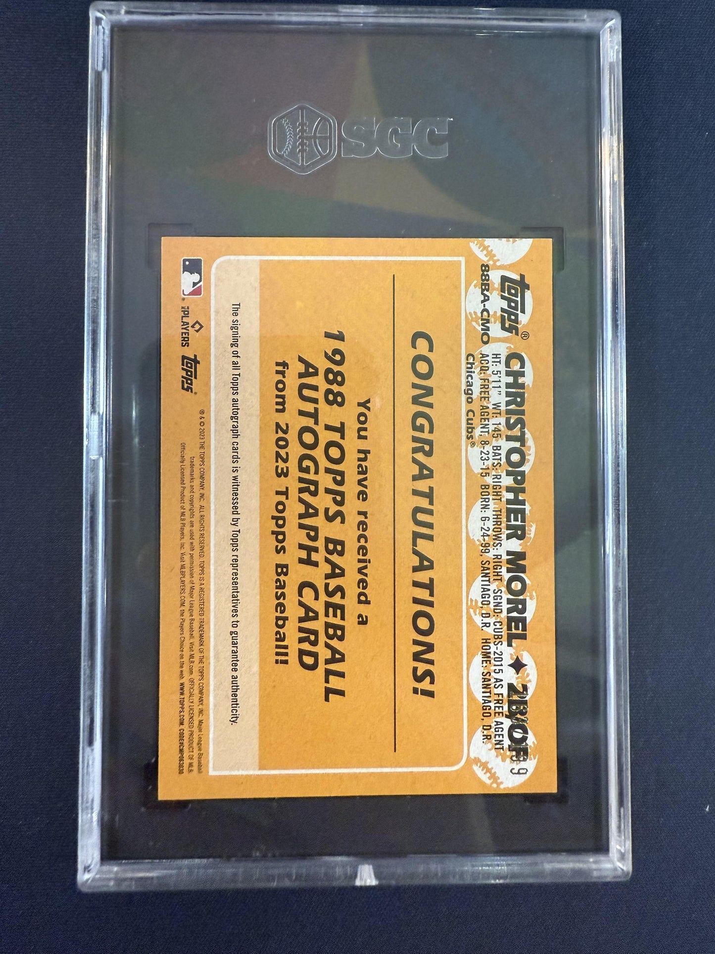 #88BA-CMO CHRISTOPHER MOREL 2023 TOPPS 88 BLACK AUTO /199