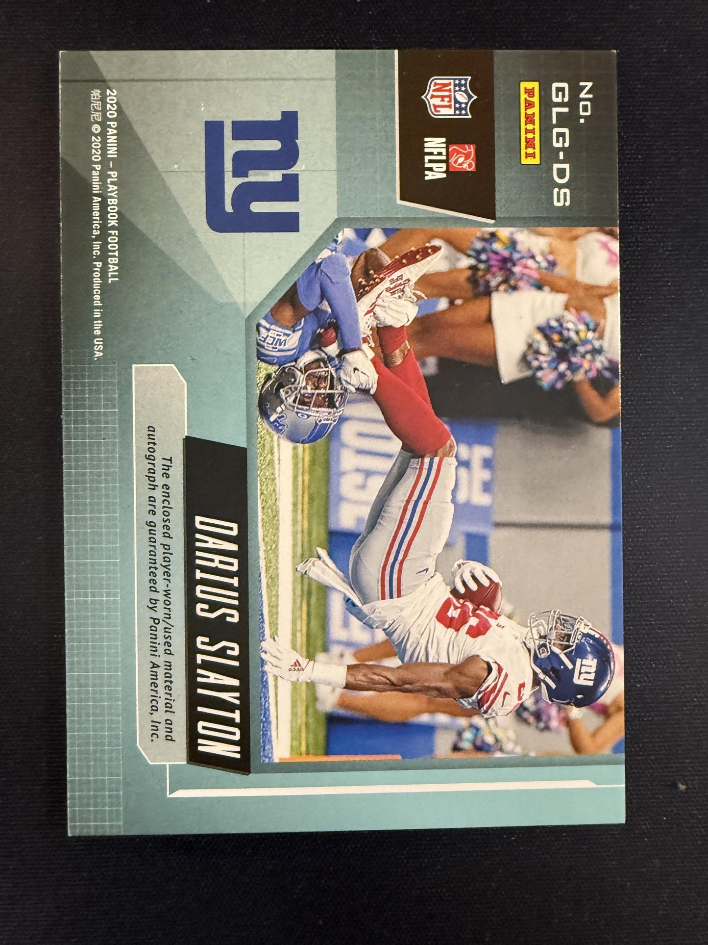 #GLG-DS Darius Slayton 2020 Panini Playbook Auto /10 Giants Goal Line Graphs Red