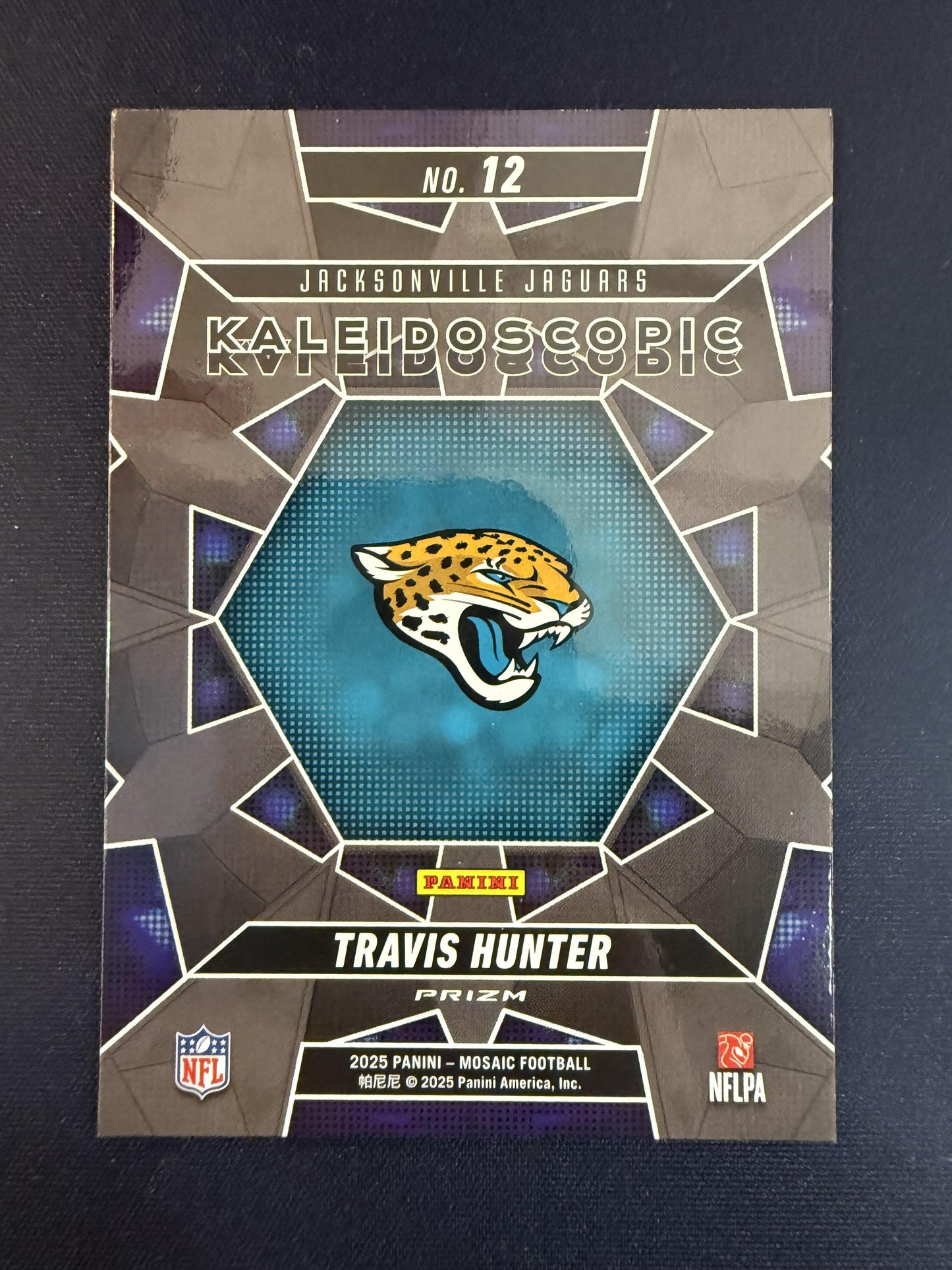 #12 Travis Hunter 2025 Panini Mosaic Jacksonville Jaguars sports Kaleidoscopic