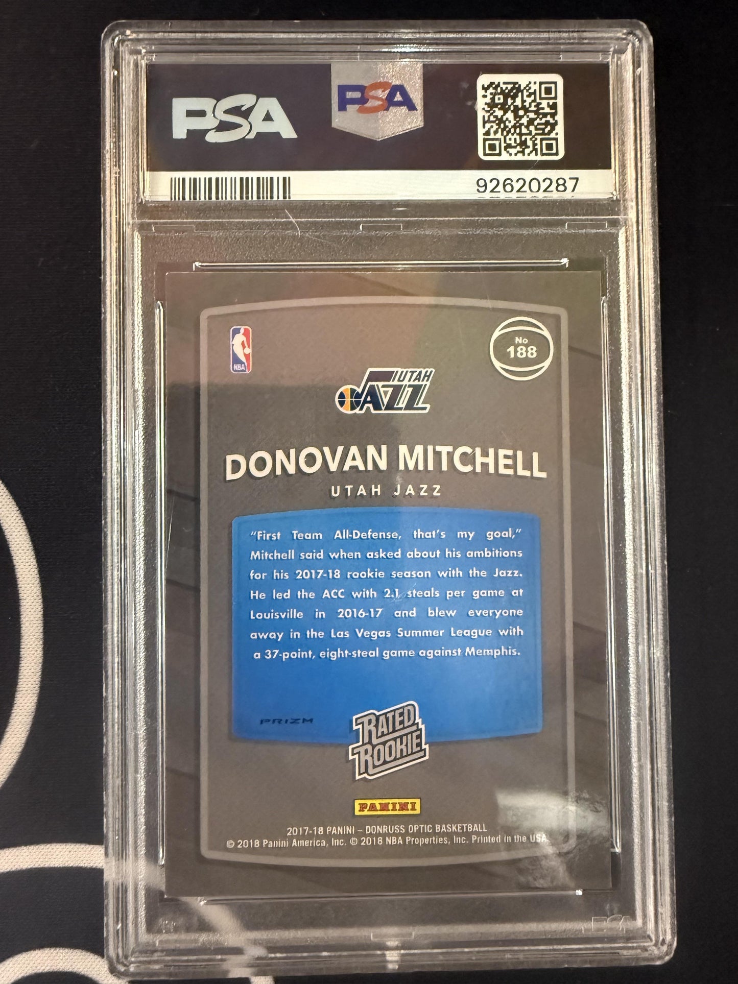 2017-18 Donruss Optic #188 Donovan Mitchell Fast Break Holo