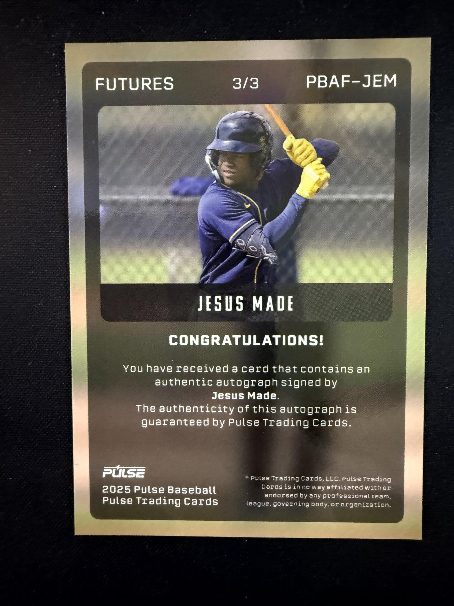 # JESUS MADE 2025 PULSE MERIDIAN sports AUTOGRAPH /3