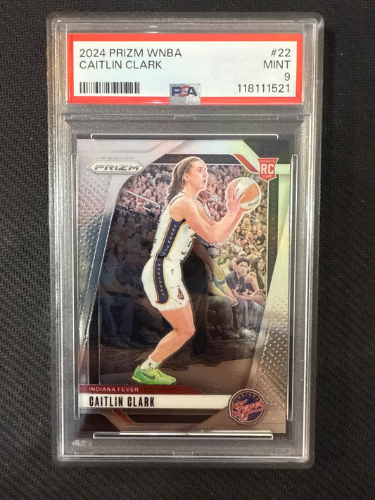 #22 Caitlin Clark 2024 Panini Prizm WNBA RC Rookie Indiana Fever sports PSA 9