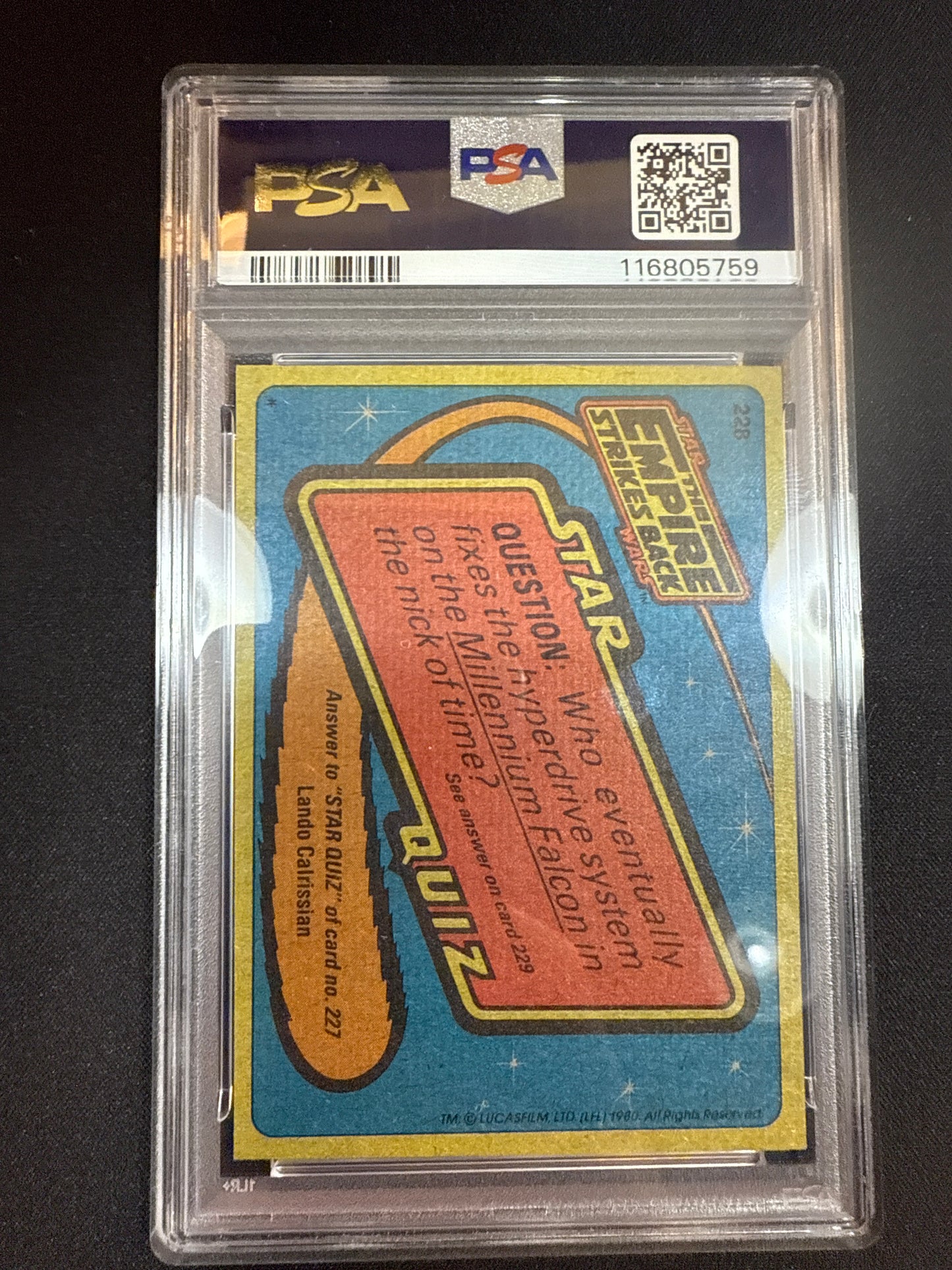 1980 STAR WARS OUR FAVORITE PROTOCOL DROID EMPIRE STIKES BACK PSA 8 #228