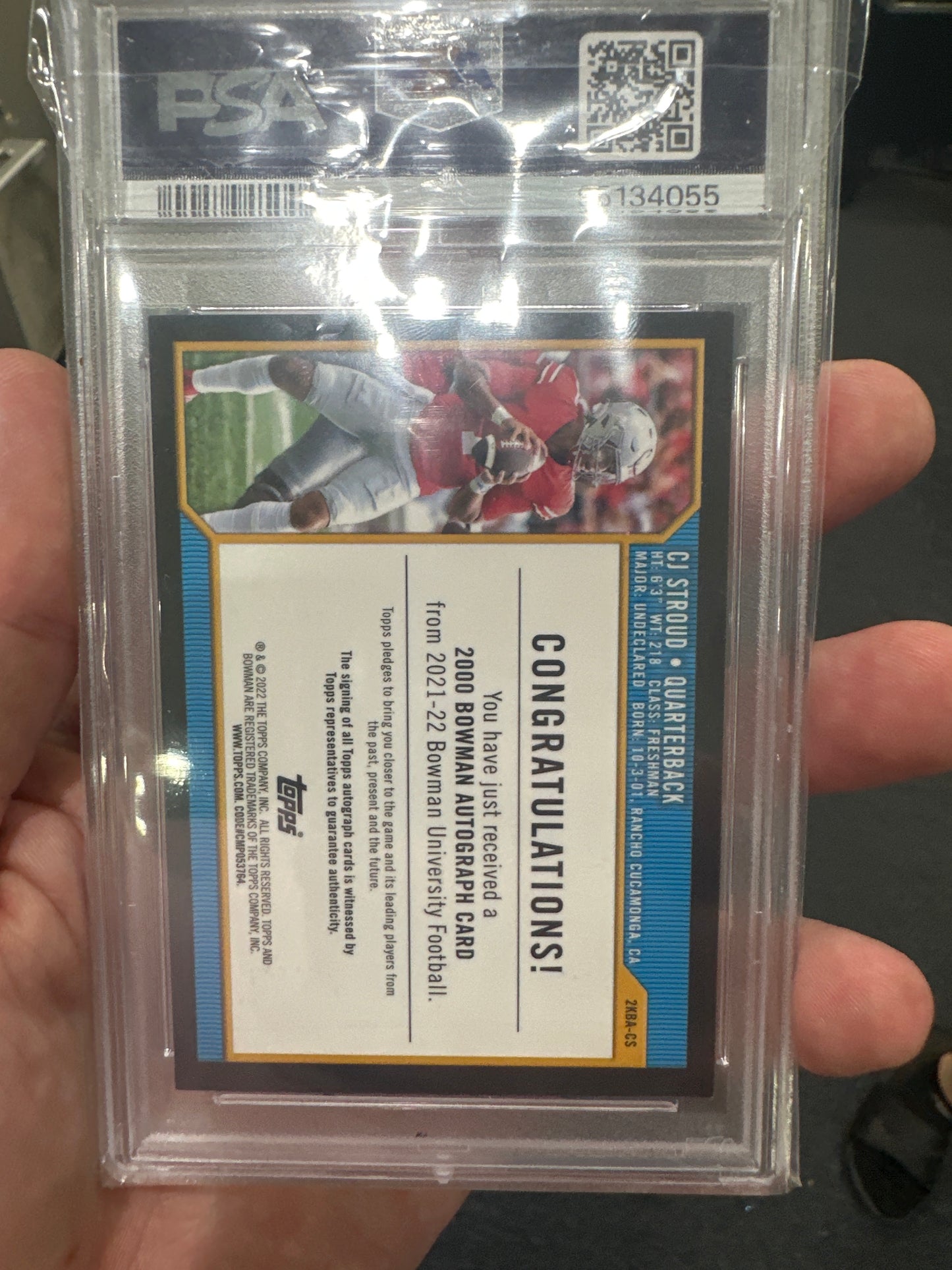 Cj stroud 2KBA-CS 2021 Bowman University ‘00 Bowman AU Orange Refractor 24/25 PSA 9