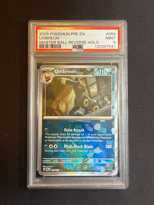 #059/131 Umbreon (Masterball) PSA 9 - Prismatic Evolutions