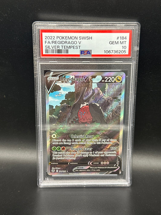 #184/195 Regidrago V PSA 10 - Silver Tempest