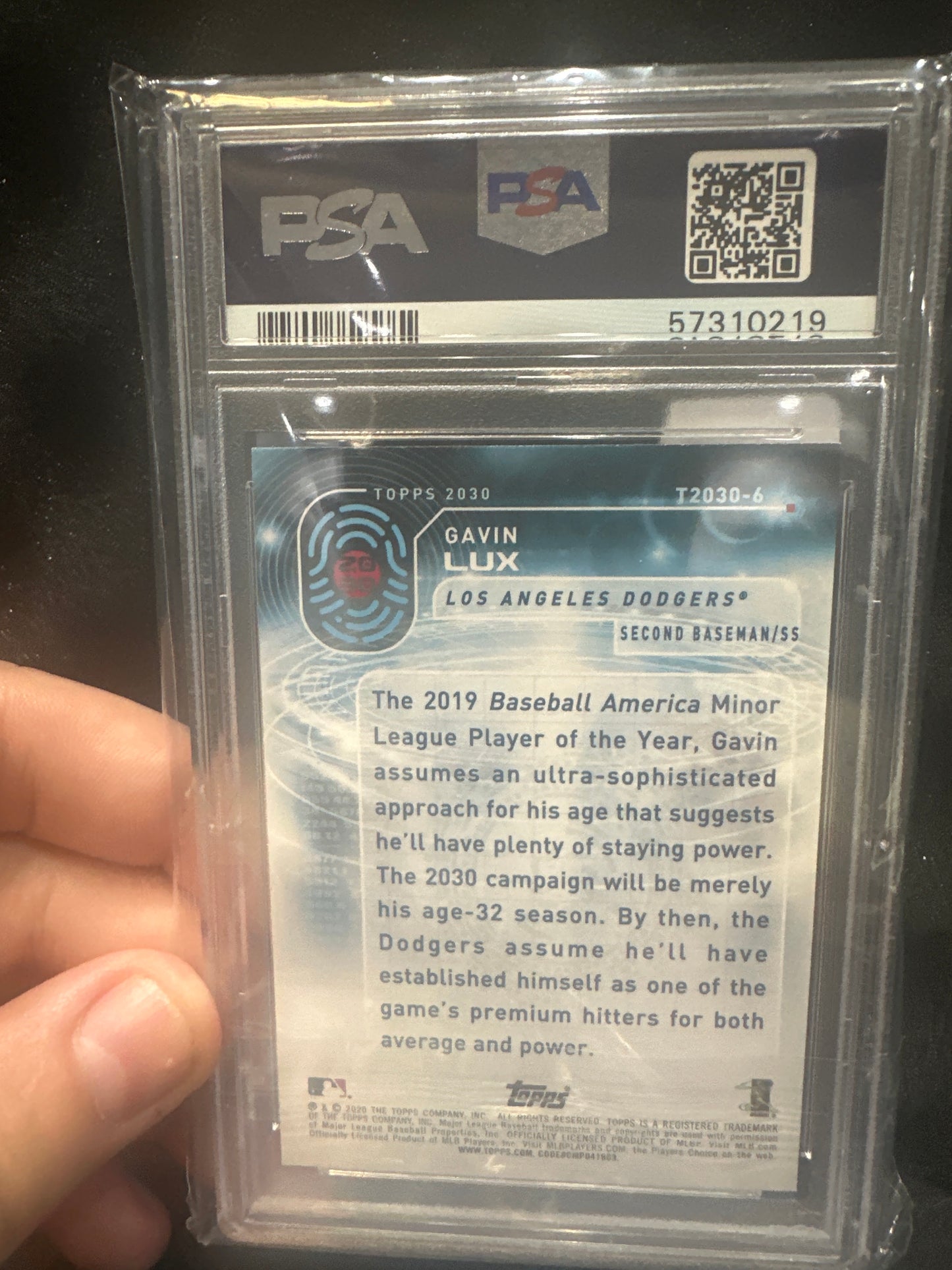 Gavin Lux 6 2020 Topps 2030 PSA 10