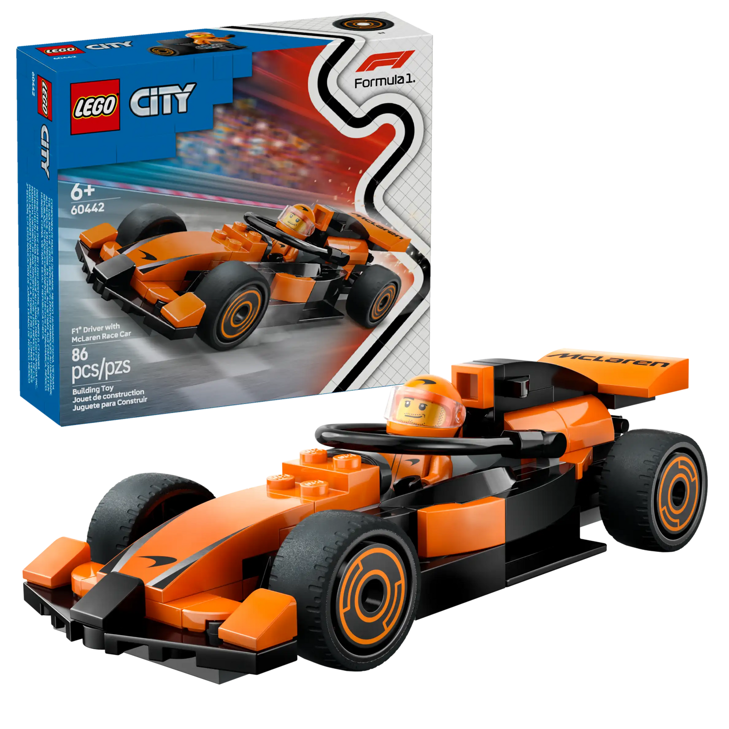 60442 F1 Driver With McLaren Race Car City Lego Set