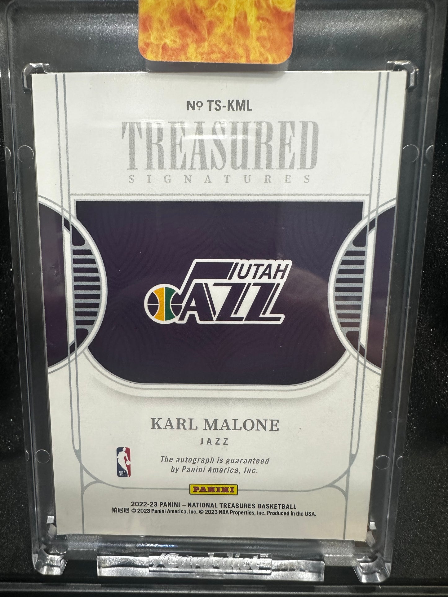 Karl Malone TS-KML 2022 National Treasures Treasured Signatures 03/10 Gold Utah Jazz