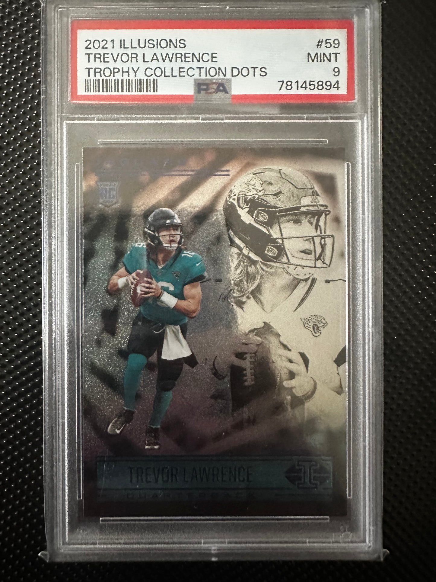 Trevor Lawrence 59 2021 Illusions Trophy Collections Dots PSA 9