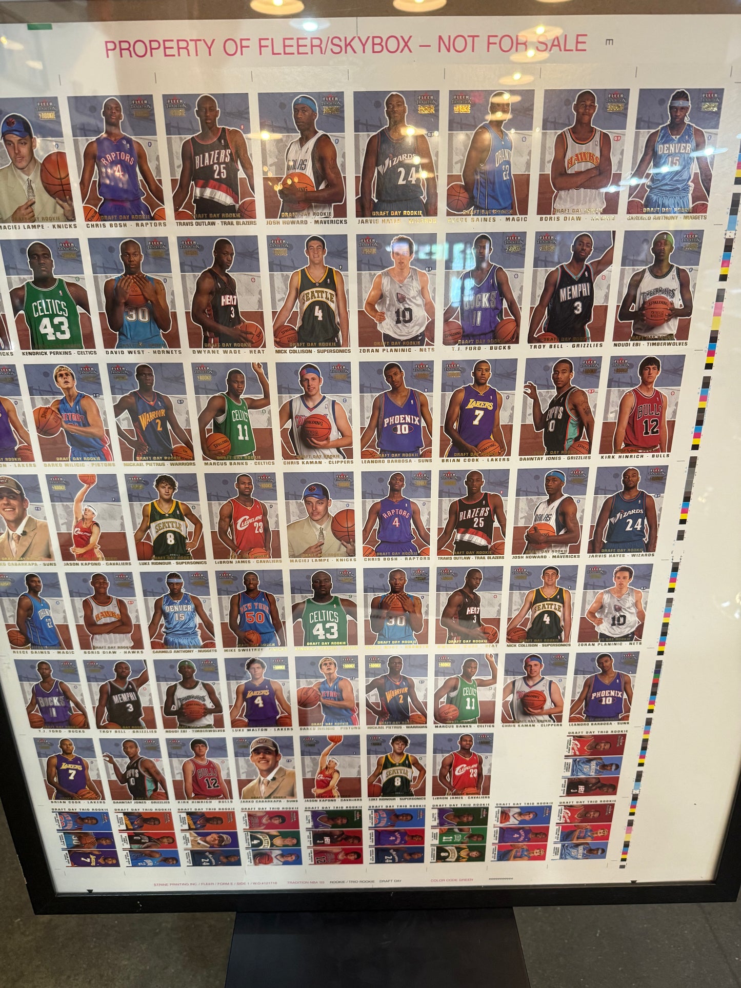 2003 Fleer Tradition Uncut Sheet with 4 Lebron Rookies