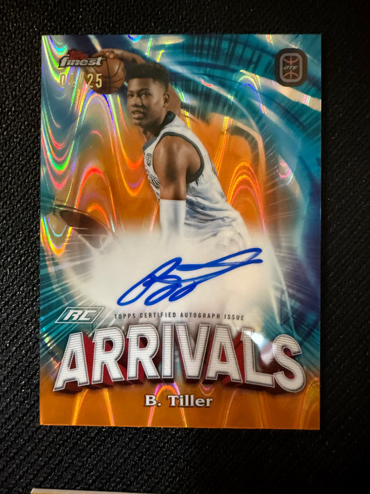 #FAA-BT BRYSON TILLER 2023 FINEST OTE ARRIVALS AUTOGRAPH ORANGE /25