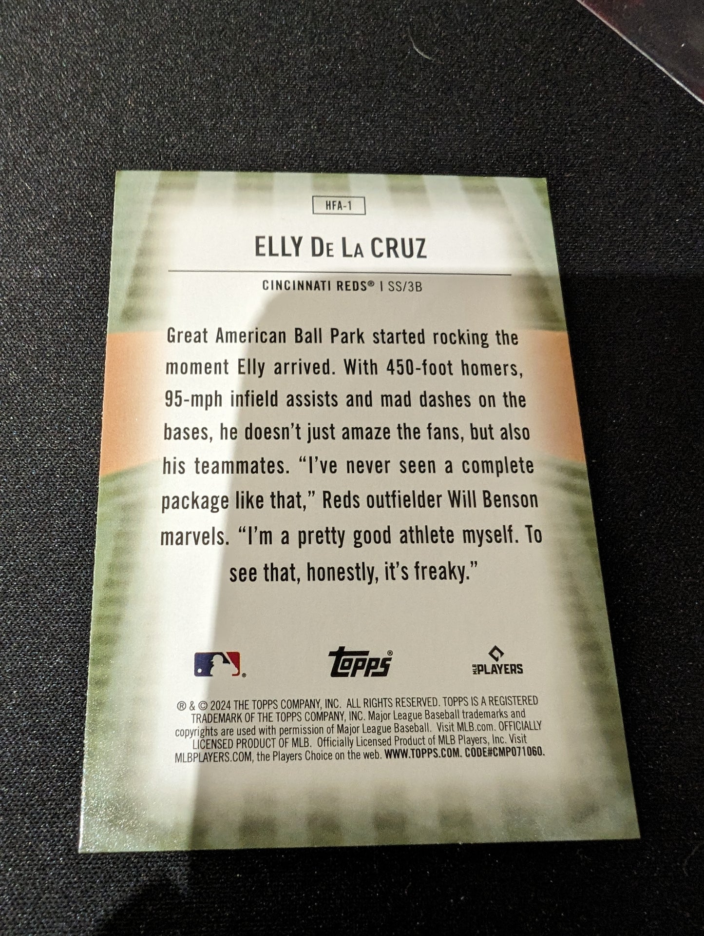 Elly De La Cruz Topps Rc Home Field Advantage HFA-1 2024