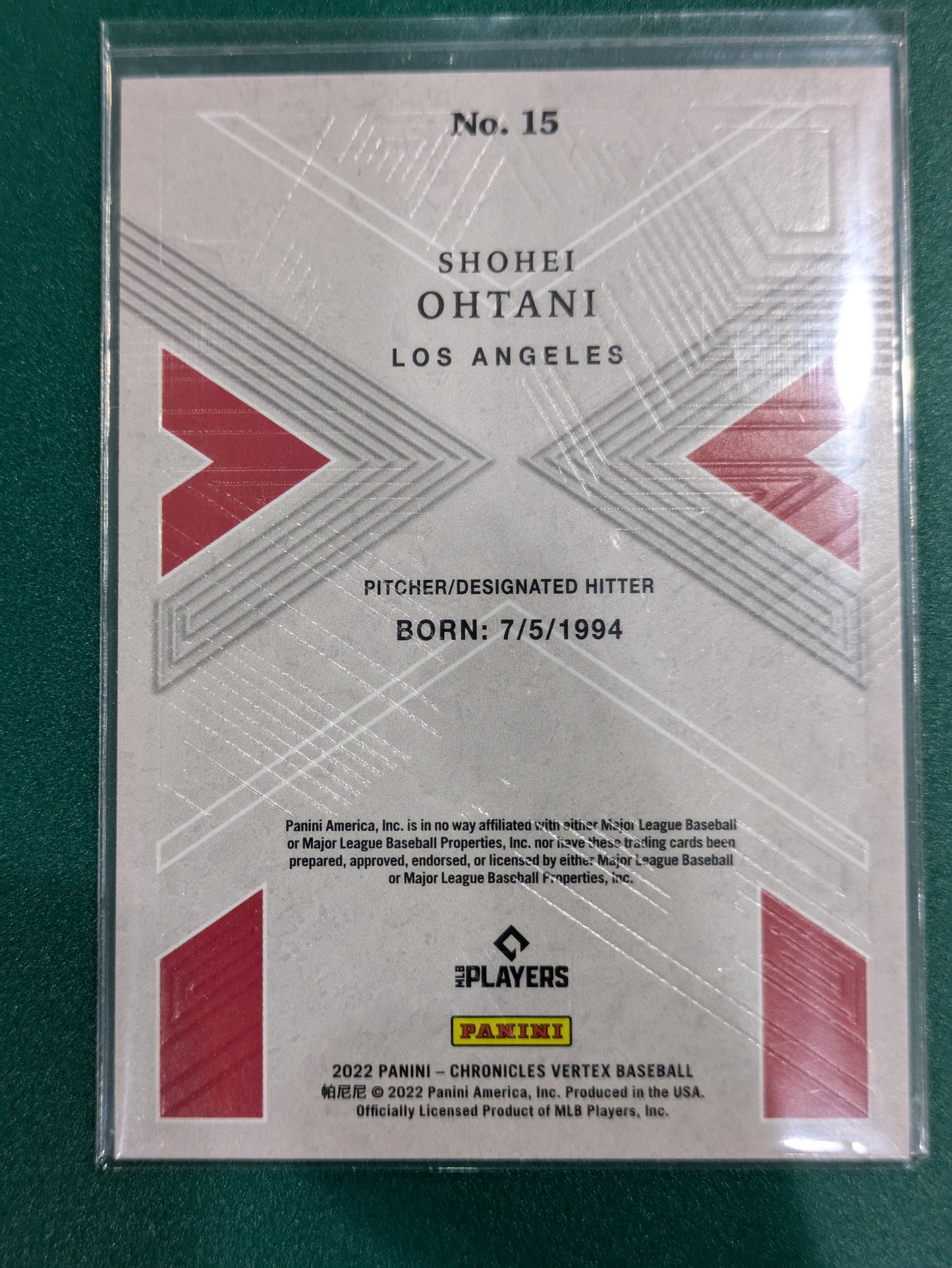 Shohei Ohtani 2022 Panini Chronicles Vertex #15