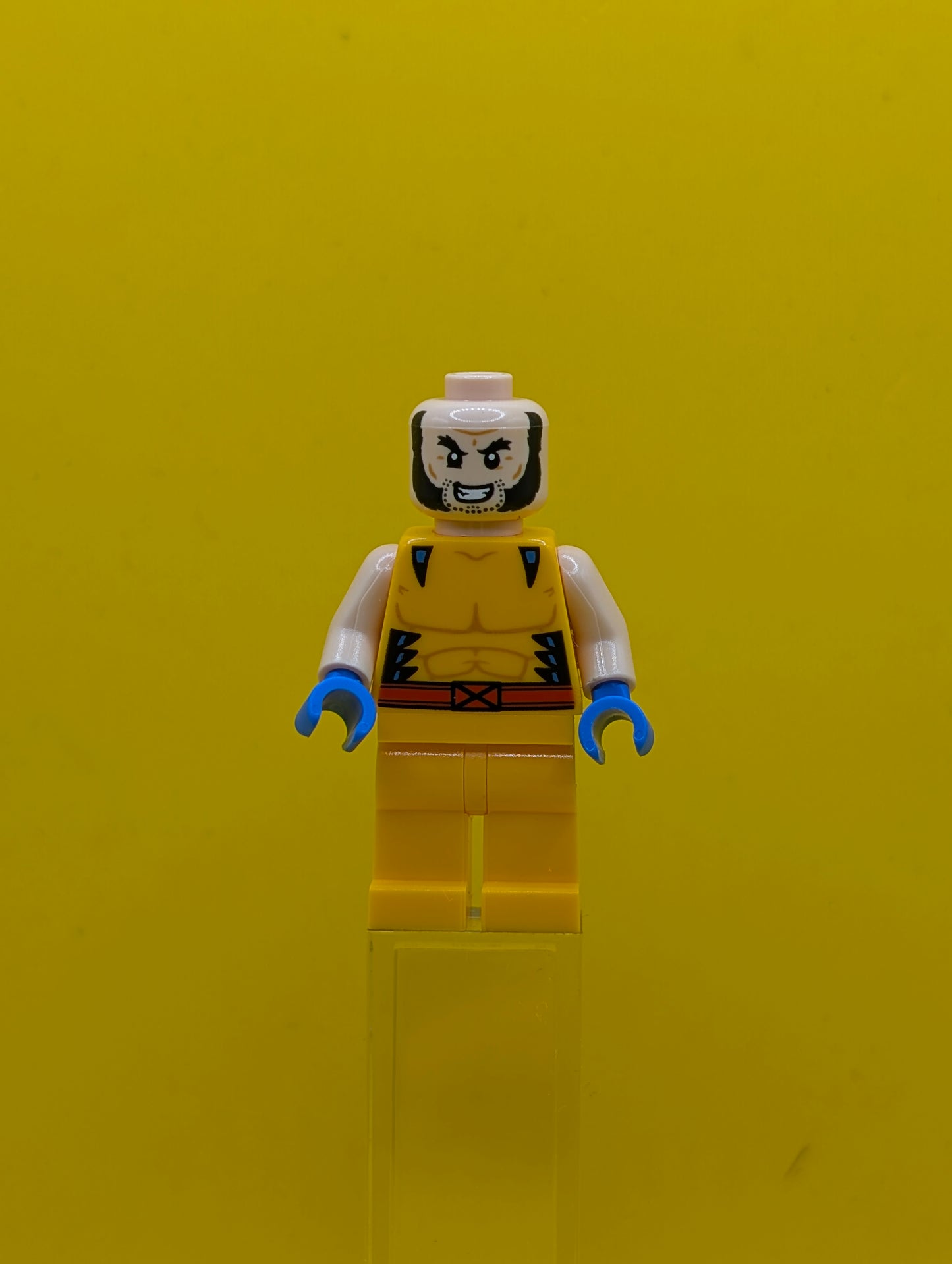 Wolverine sh0805 Bright Light Orange and Black Mask, Blue Hands Marvel Lego Minifigure