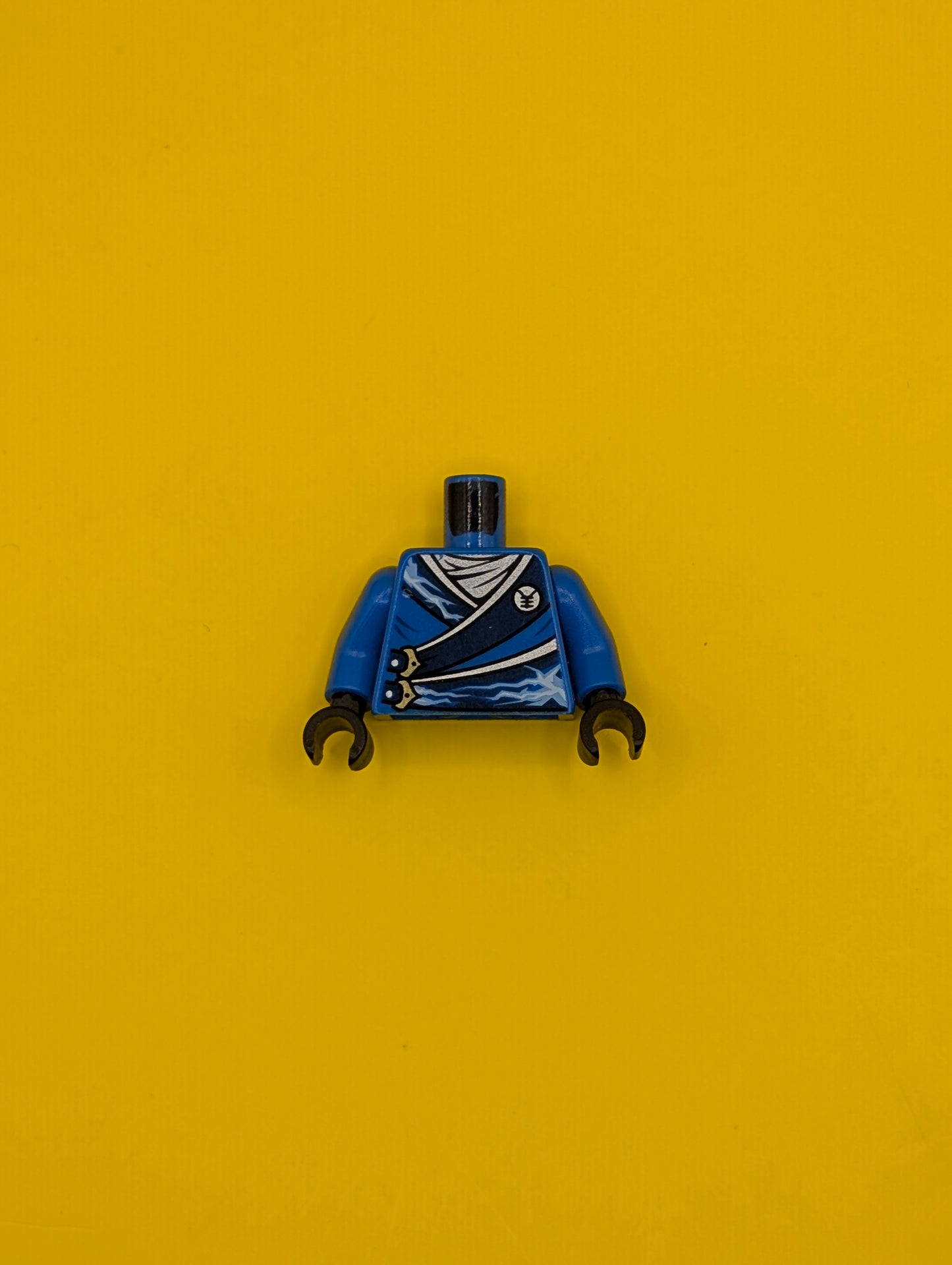 Torso Ninjago Robe with Silver Buckles and Lightning Power Emblem Pattern / Blue Arms / Black Hands 973pb1571c01 Lego
