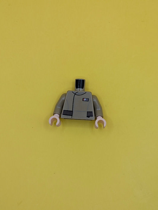 973pb2225c01 Torso SW Jacket with Resistance Army Lieutenant Rank Badge and Reddish Brown Belt Pattern / Dark Tan Arms / Light Nougat Hands Lego Parts