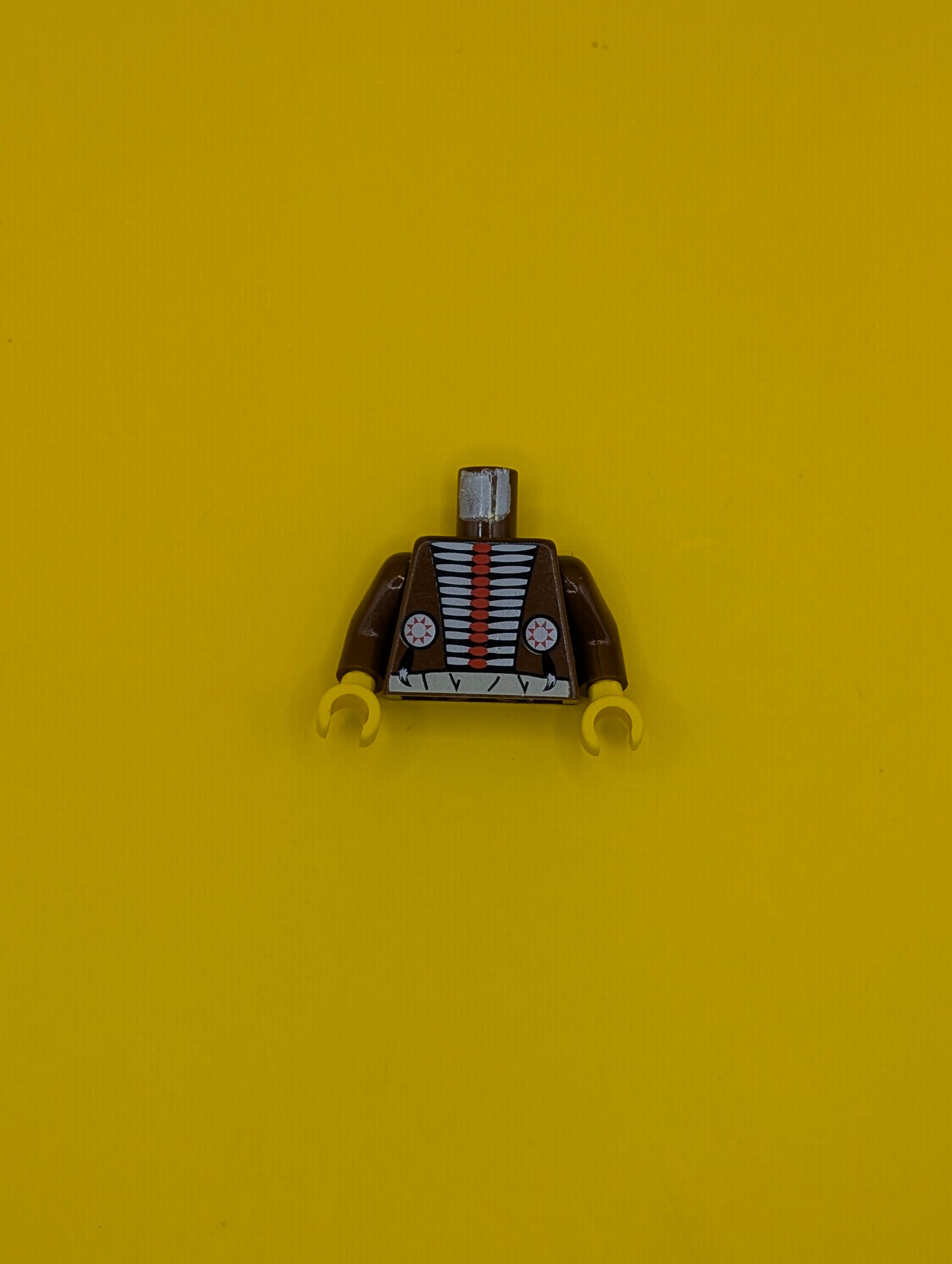Torso Western Indians Red and White Armor and White Belt Pattern / Brown Arms / Yellow Hands 973px107c01 Lego
