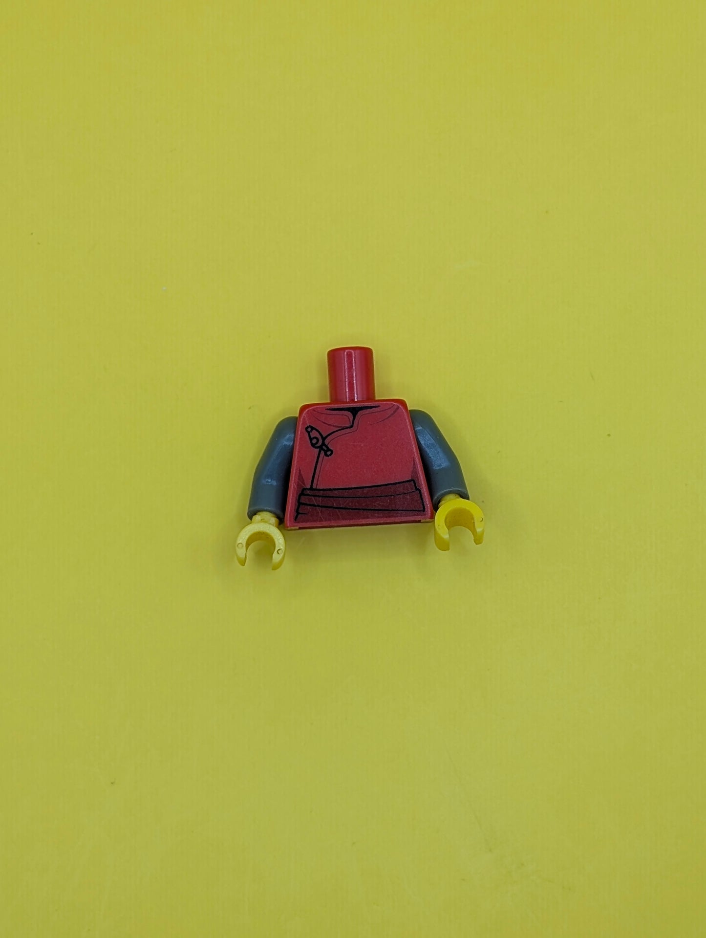 Torso Samurai Robe Female with Black Clasp and Dark Red Sash Pattern / Dark Bluish Gray Arms / Yellow Hands 973pb1852c01 Lego