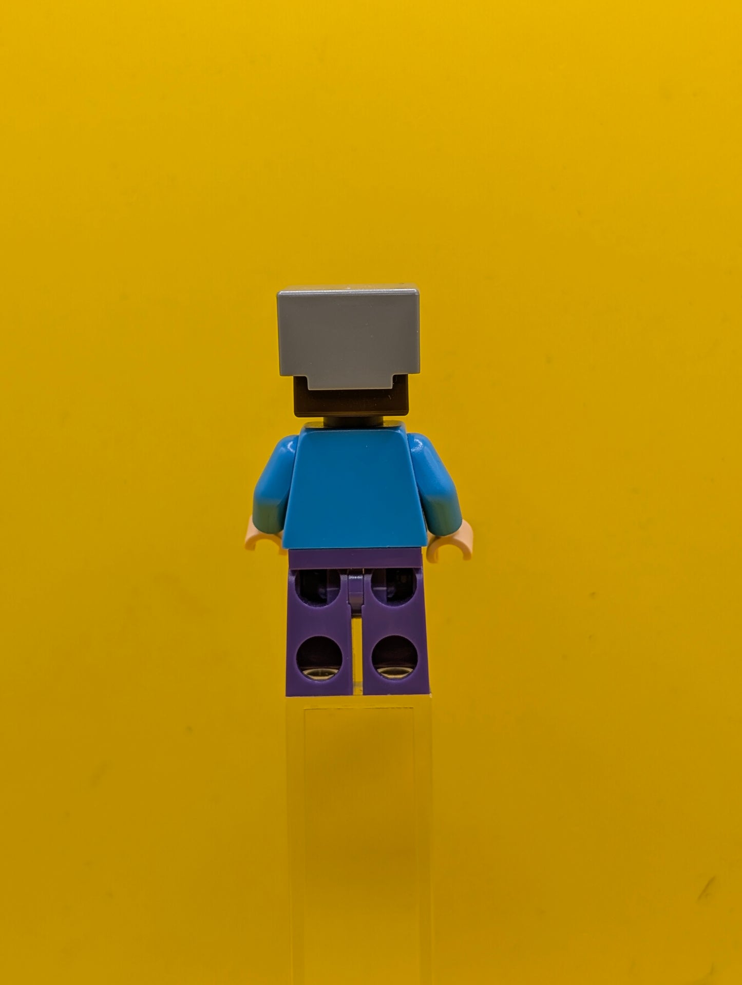 Steve min016 (Light Nougat) - Dark Purple Legs, Flat Silver Helmet Minecraft Lego Minifigure