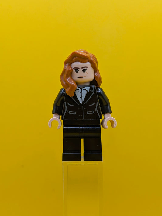 Pepper Potts sh0926 Black Suit, Dark Orange Hair over Shoulder Marvel Lego Minifigure